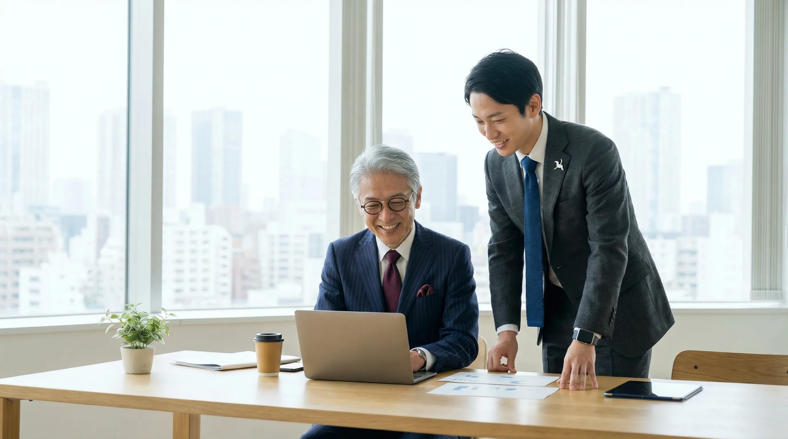 経営者が個別研修を受けている様子